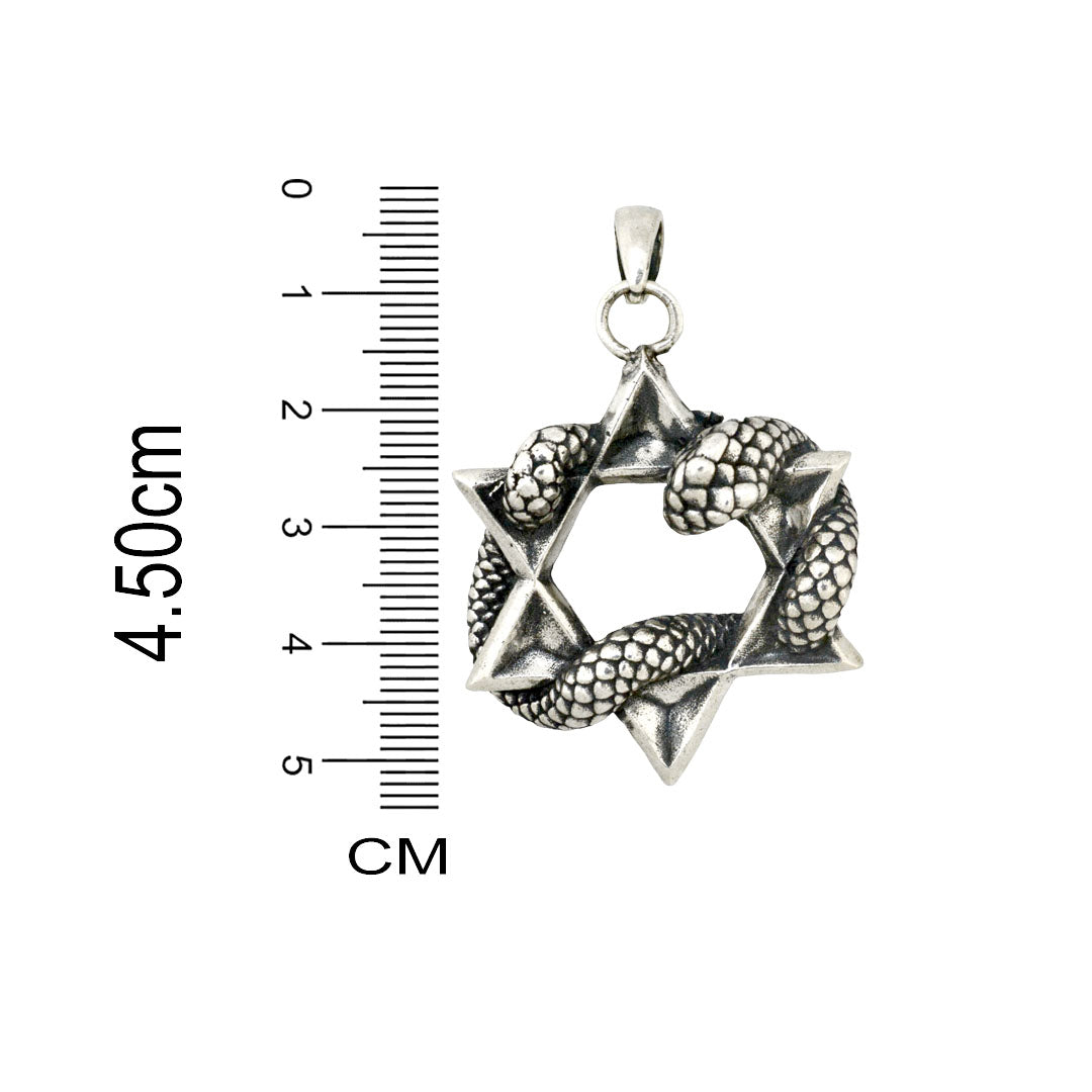 Azita 925 Sterling Silver Fusion "Snake on a Star" Pendant for Men and Women| Without Chain| With Certificate of Authenticity and 925 Stamp