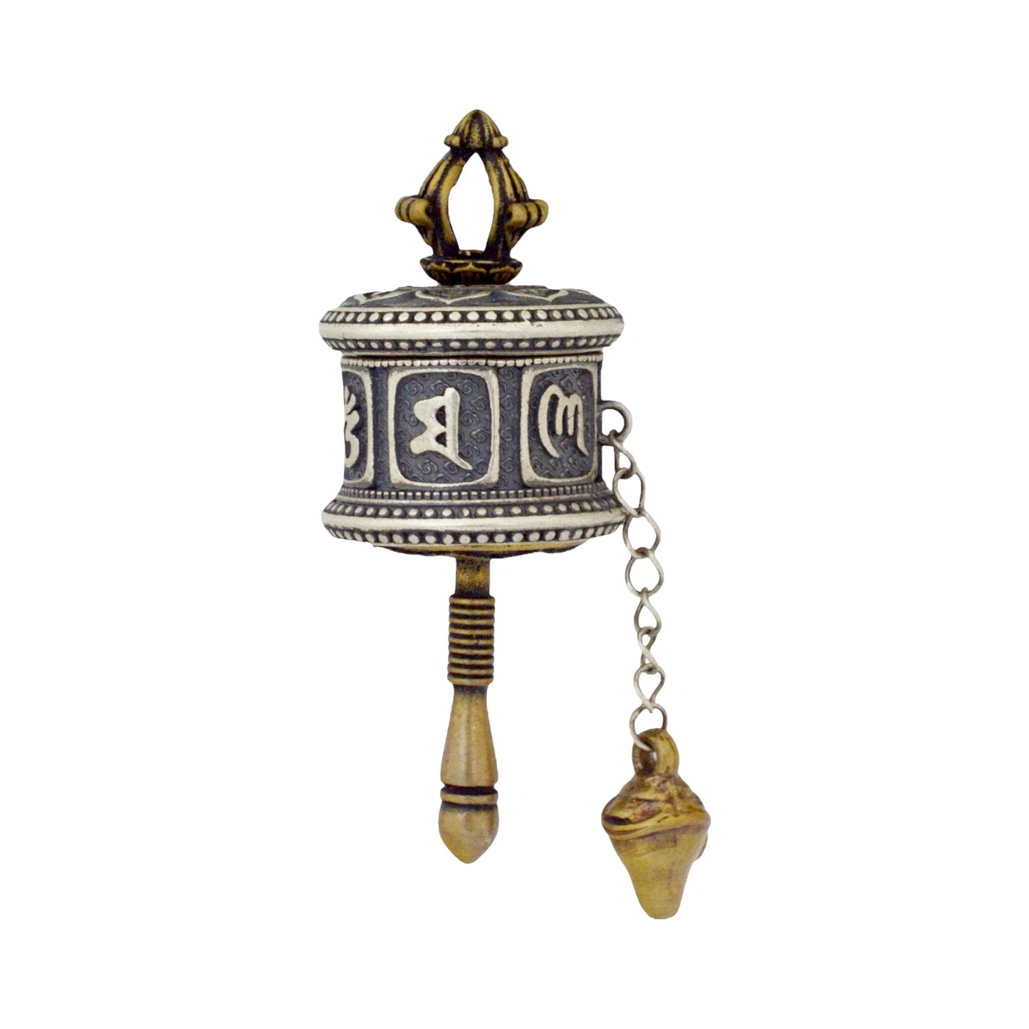 Azita 925 Sterling Silver Fusion Buddhism Prayer Wheel Pendant for Men and Women | Without Chain| With Certificate of Authenticity and 925 Stamp