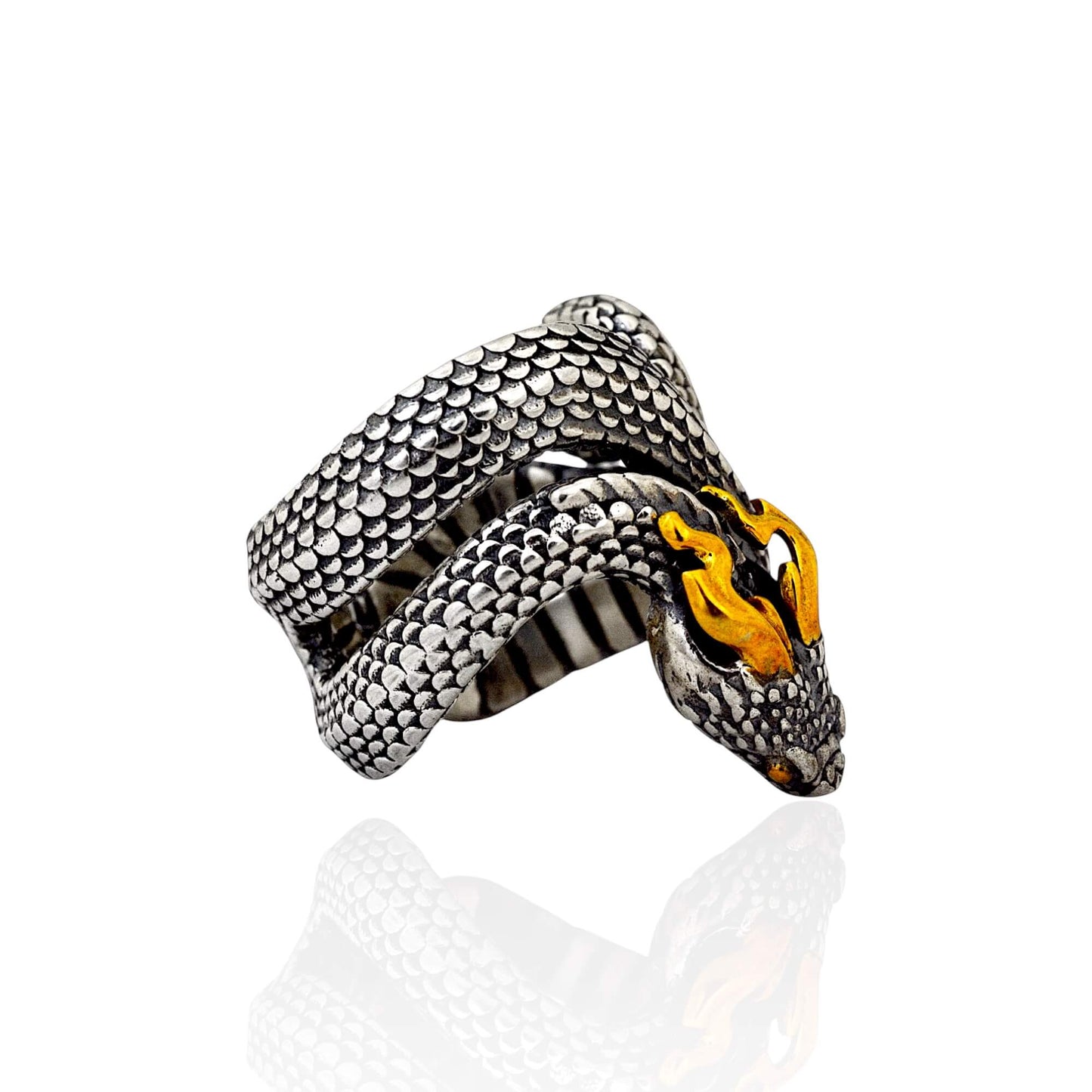 Azita 925 Sterling Silver Dragon Ring for Men and Boys with Certificate of Authenticity and 925 Stamp