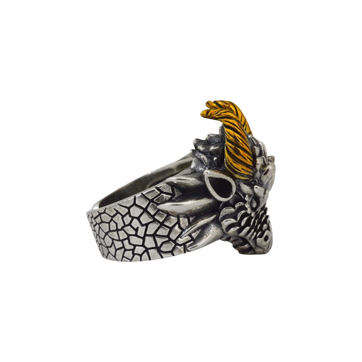 Azita 925 Sterling Silver Dragon Face Ring for Men and Boys with Certificate of Authenticity and 925 Stamp