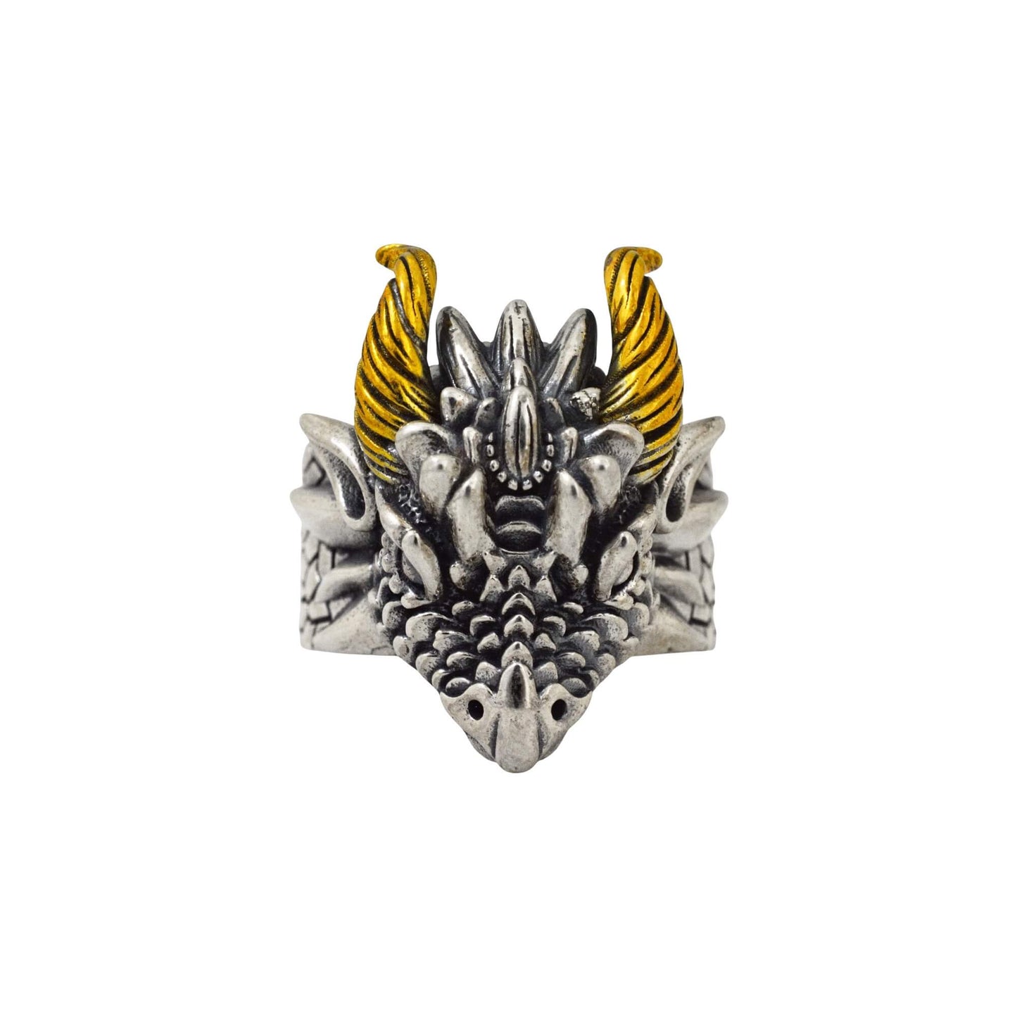 Azita 925 Sterling Silver Dragon Face Ring for Men and Boys with Certificate of Authenticity and 925 Stamp