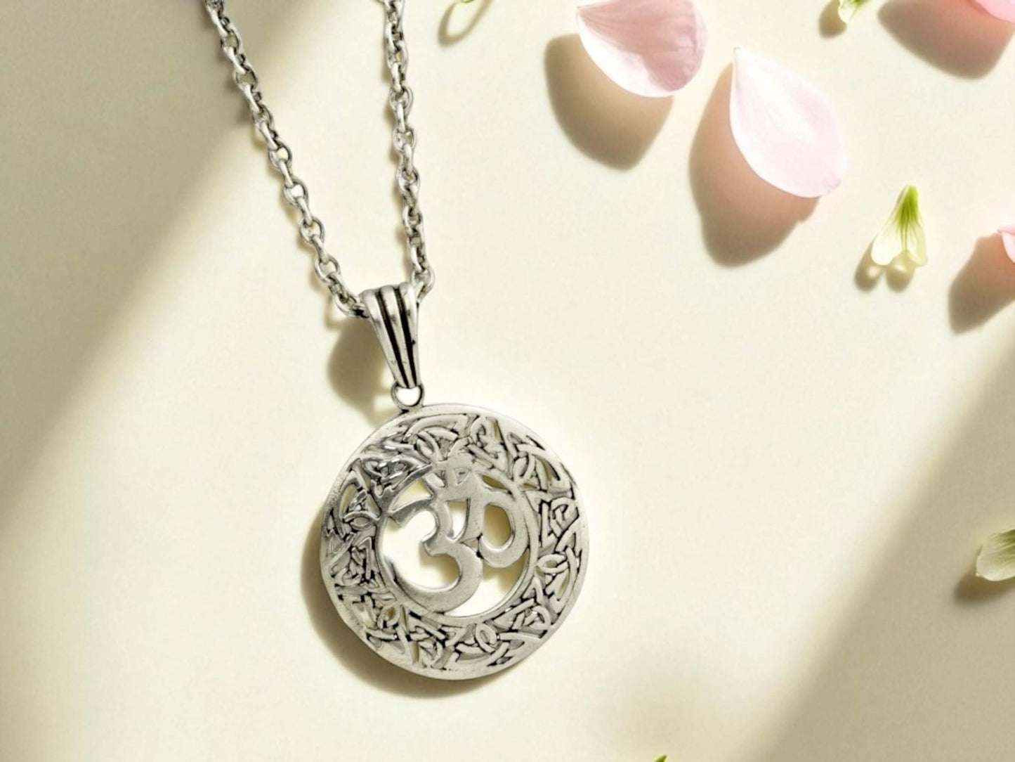 Azita 925 Sterling Silver Om Pendant for Men and Women without chain with Certificate of Authenticity| Serenity Om|