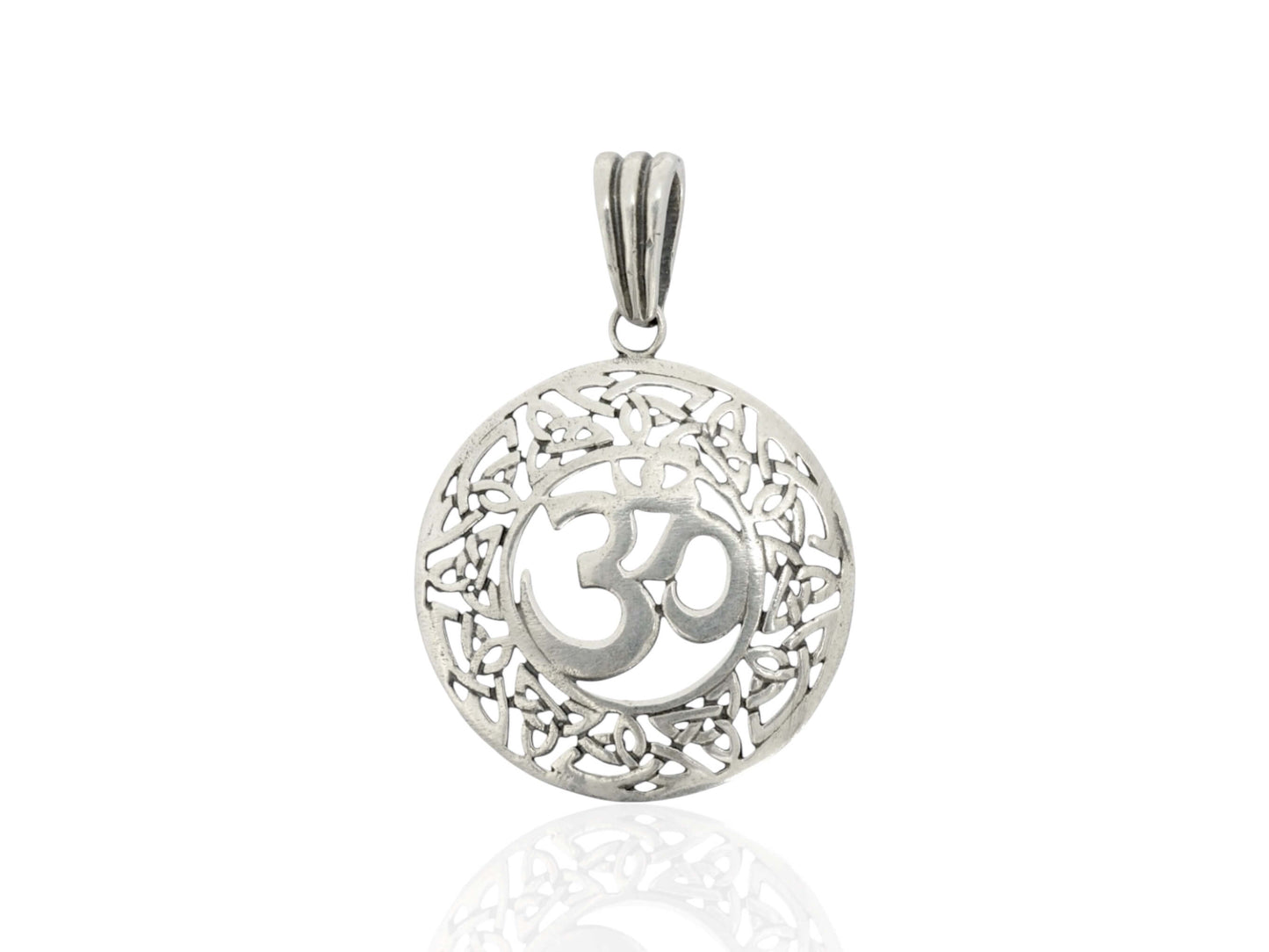 Azita 925 Sterling Silver Om Pendant for Men and Women without chain with Certificate of Authenticity| Serenity Om|