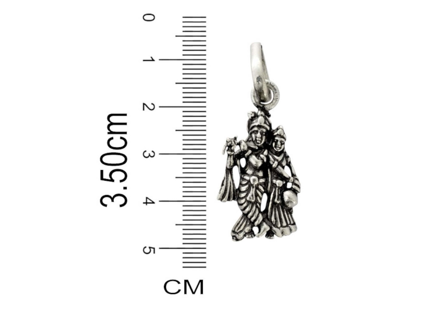 Azita 925 Sterling Silver God Radha Krishna Pendant for Men and Women without chain with Certificate of Authenticity and 925 Stamp