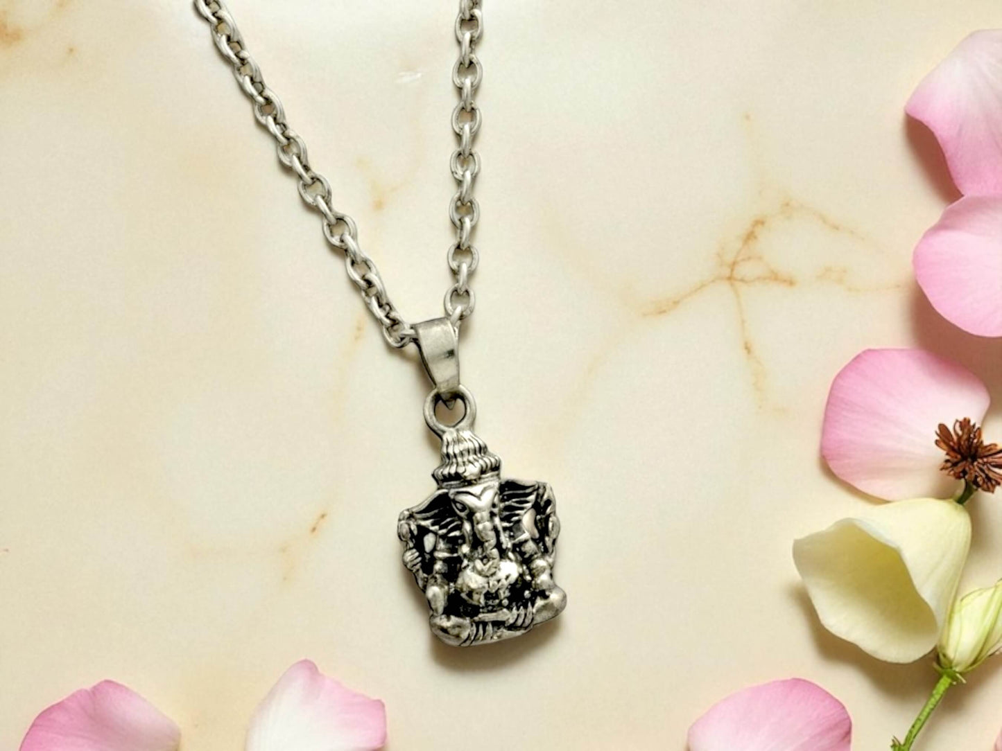 Azita 925 Sterling Silver God Ganesh Pendant for Men and Women |Bheema| without chain with Certificate of Authenticity and 925 Stamp