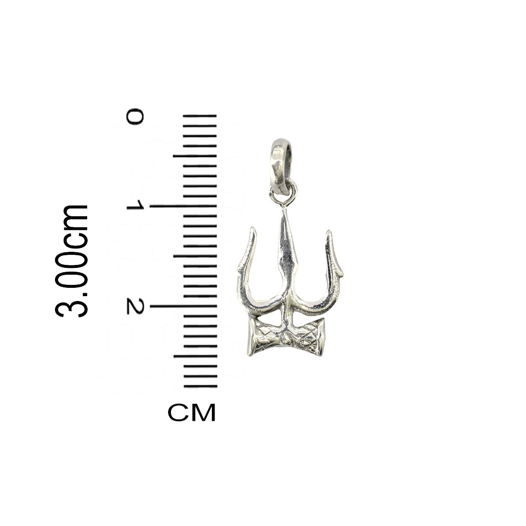Azita 925 Sterling Silver God shivji Trishul with Damru Pendant for Men and Women without chain with Certificate of Authenticity and 925 Stamp