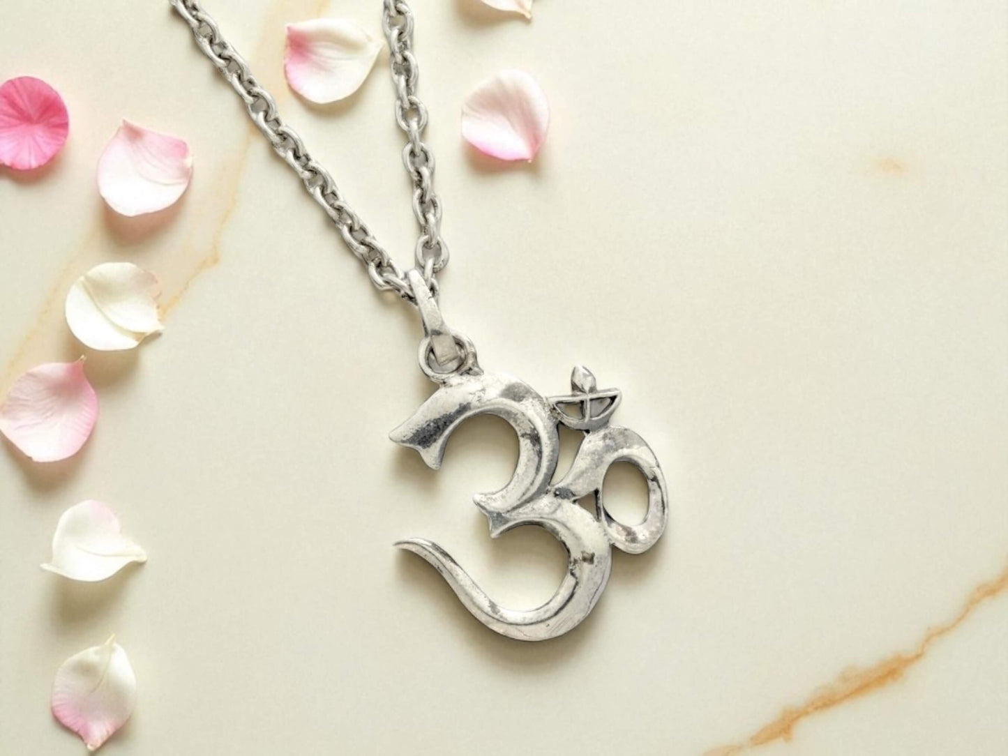 Azita 925 Sterling Silver Divine Om Pendant for Men and Women| Large| Without Chain| With Certificate of Authenticity and 925 Stamp.