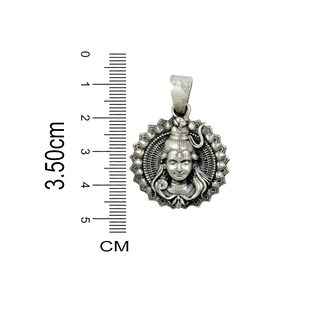 Azita 925 Sterling Silver God Shiv Pendant for Men and Women| Without Chain| With Certificate Of Authenticity and BIS Hallmark