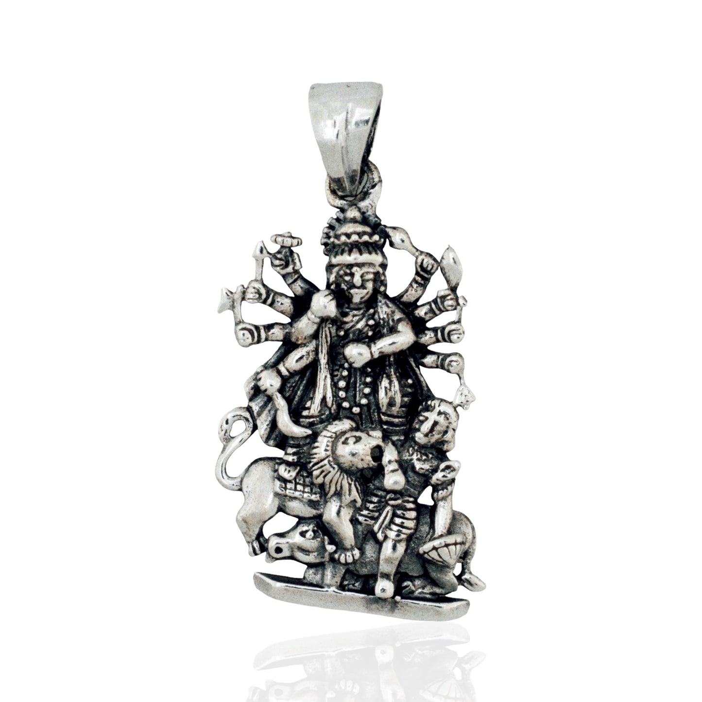 Azita 925 Sterling Silver Goddess Kali Maa Pendant for Men and Women| Without chain | With Certificate of Authenticity and BIS Hallmark.
