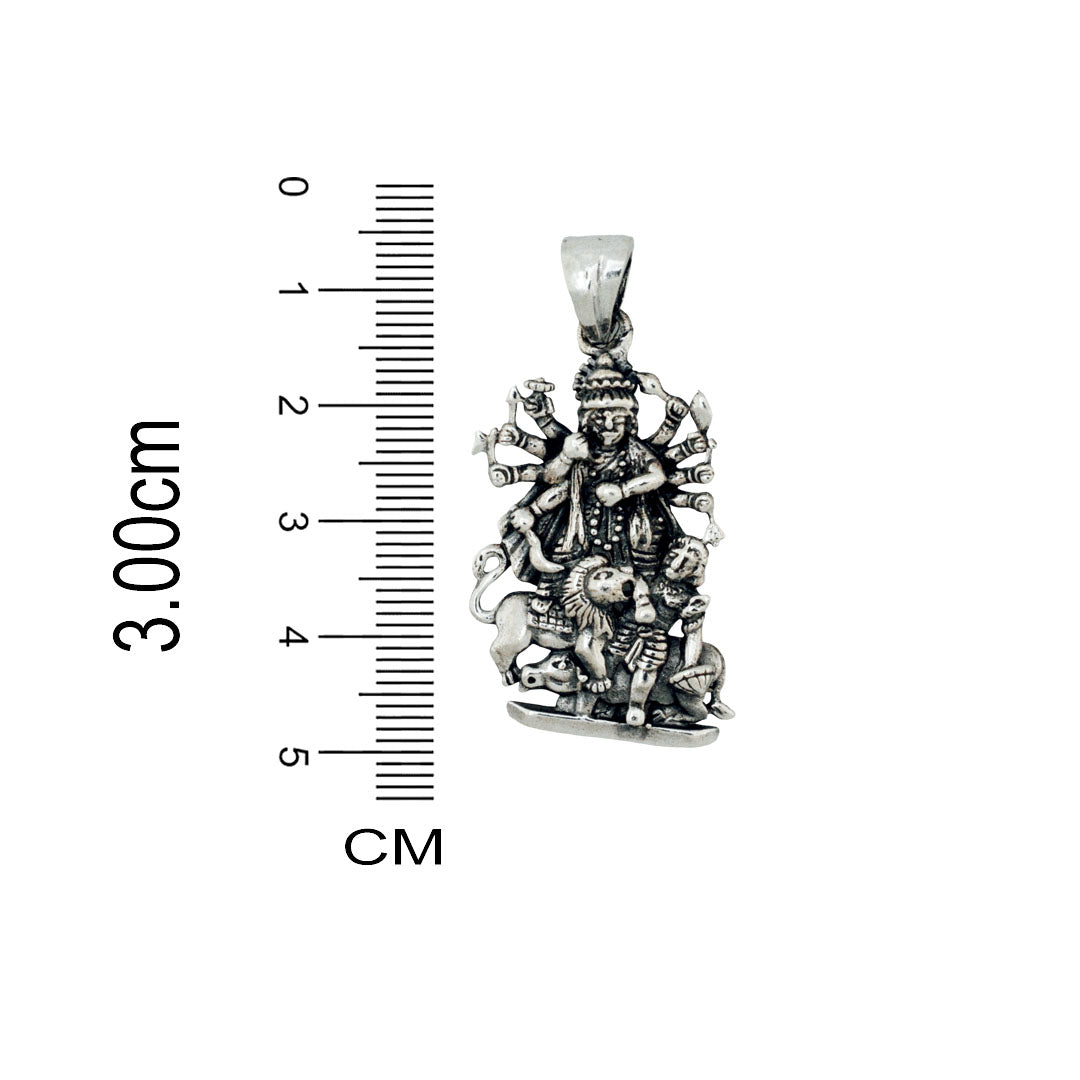Azita 925 Sterling Silver Goddess Kali Maa Pendant for Men and Women| Without chain | With Certificate of Authenticity and BIS Hallmark.