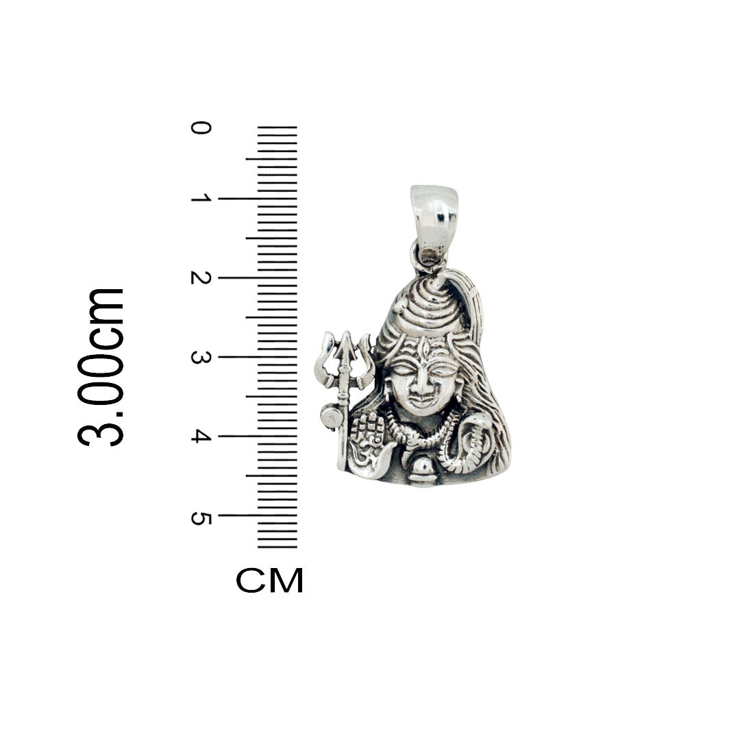 Azita 925 Sterling Silver God Shivji Pendant for Men and Women | Bholenath | Without chain | With Certificate of Authenticity and BIS Hallmark.