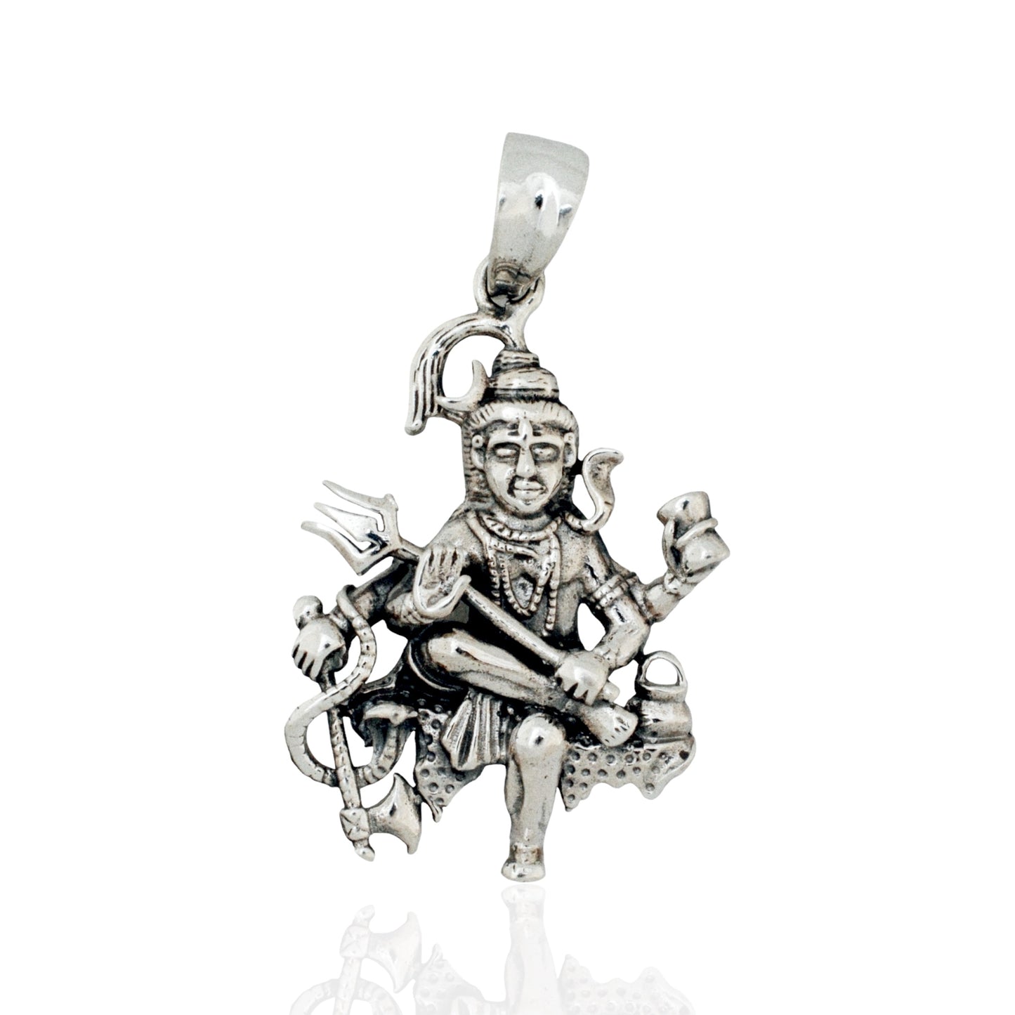 Azita 925 Sterling Silver God Shivji Pendant for Men and Women | Rudra | Without chain | With Certificate of Authenticity and BIS Hallmark.