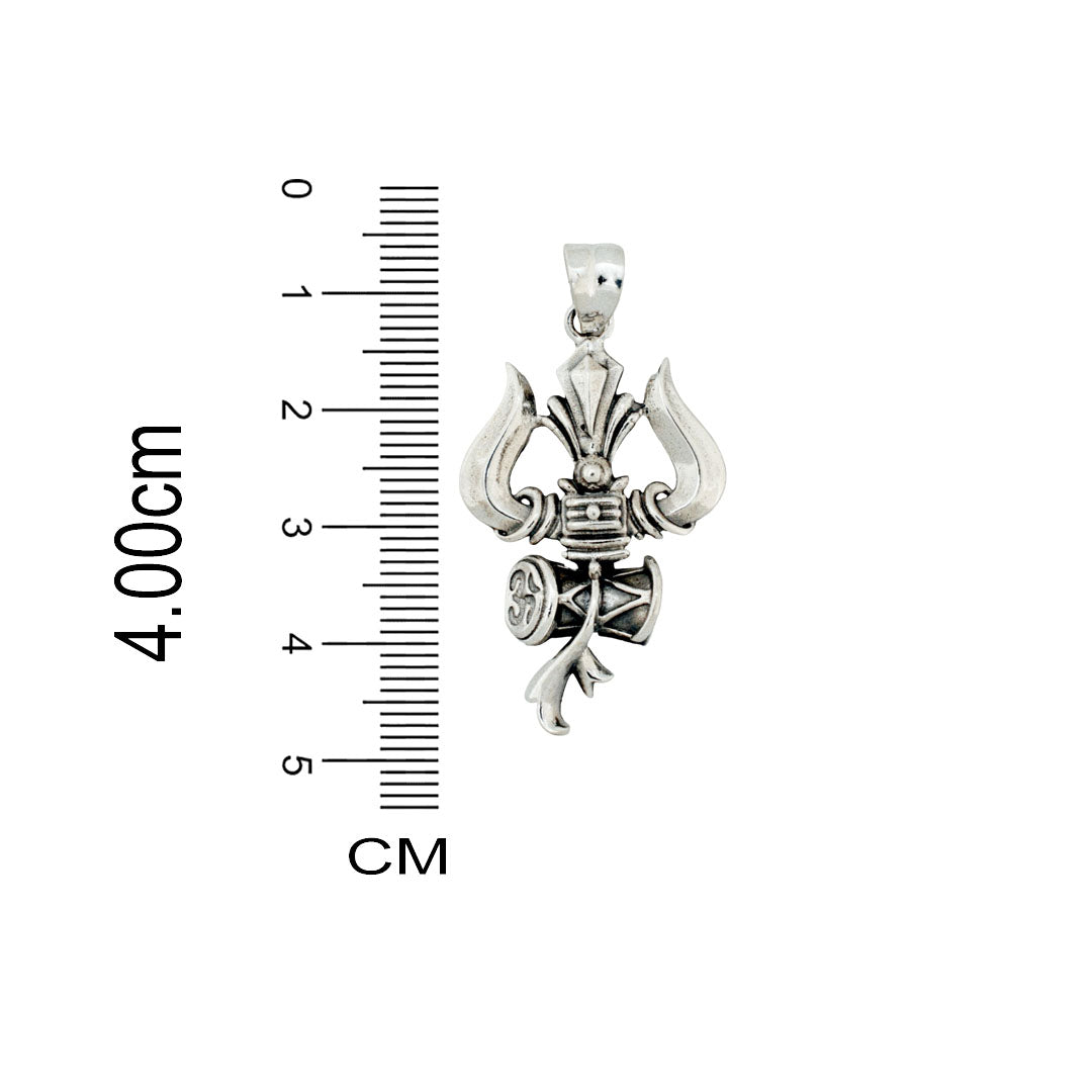 Azita 925 Sterling Silver God Shiv Trishul Pendant for Men and Women | Without chain | With Certificate of Authenticity and BIS Hallmark.