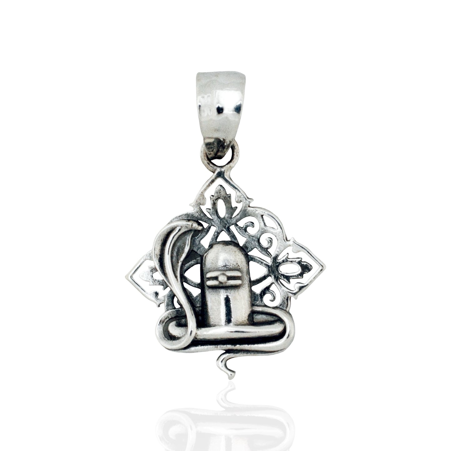 Azita 925 Sterling Silver God Shiv Shivling Pendant for Men and Women | Small | Without chain | With Certificate of Authenticity and BIS Hallmark.
