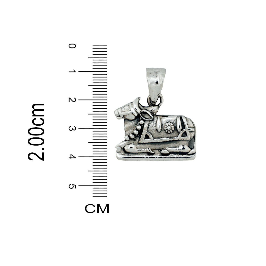 Azita 925 Sterling Silver God Nandi Maharaj Pendant for Men and Women | Without Chain | with Certificate of Authenticity and BIS Hallmark.