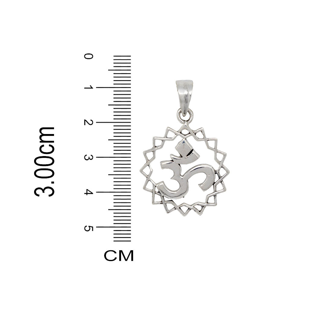 Azita 925 Sterling Silver Divine Om Pendant for Men and Women | Without Chain | with Certificate of Authenticity and BIS Hallmark.