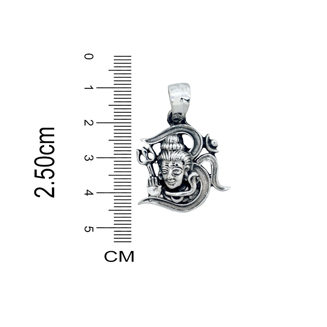 Azita 925 Sterling Silver Divine Om Pendant for Men and Women | Om with Shivji | Without Chain | with Certificate of Authenticity and BIS Hallmark.