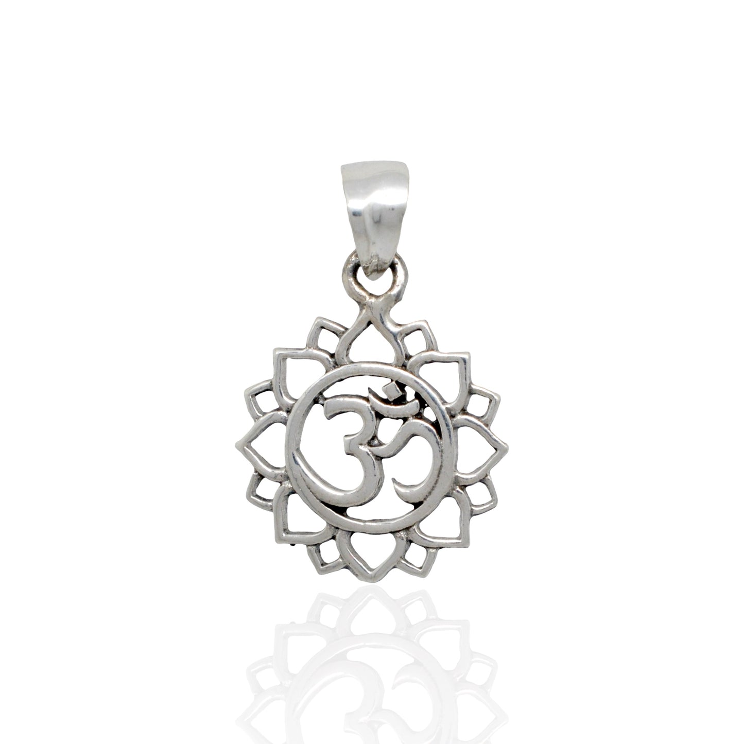 Azita 925 Sterling Silver Divine Om Pendant for Men and Women | Om in Sunflower | Without Chain | with Certificate of Authenticity and BIS Hallmark.