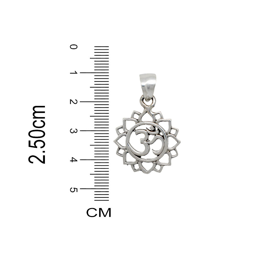 Azita 925 Sterling Silver Divine Om Pendant for Men and Women | Om in Sunflower | Without Chain | with Certificate of Authenticity and BIS Hallmark.