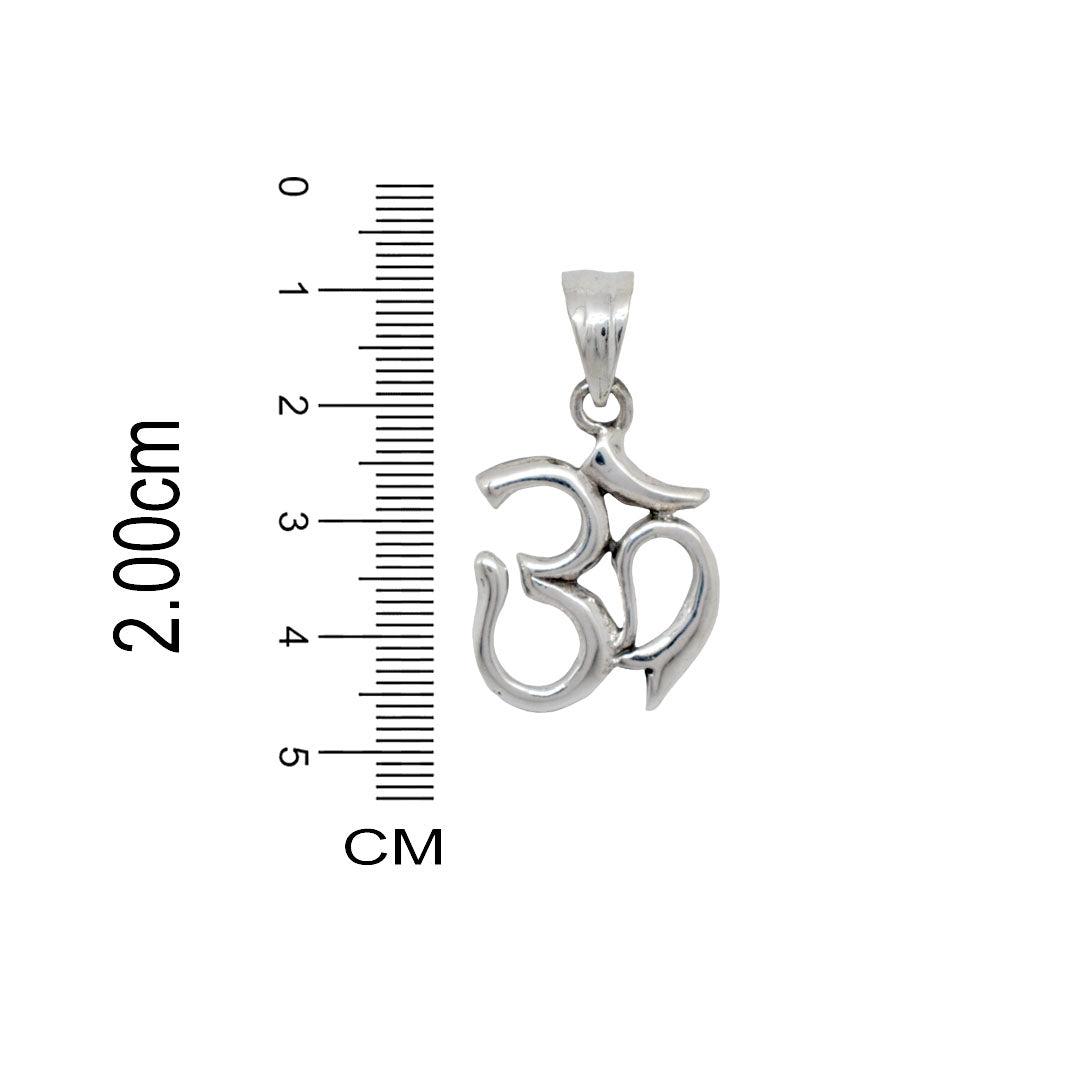Azita 925 Sterling Silver Divine Om Pendant for Men and Women | Simple Om | Without Chain | with Certificate of Authenticity and BIS Hallmark.