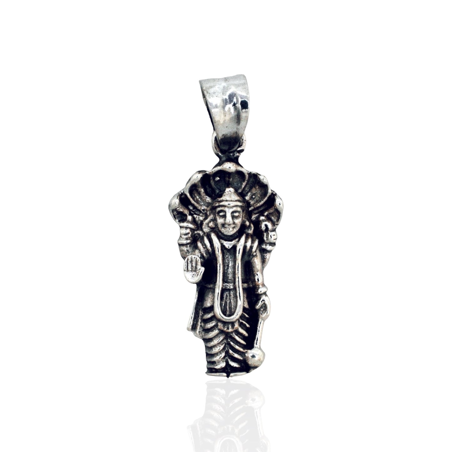 Azita 925 Sterling Silver God Vishnu Pendant for Men and Women | Small | Without Chain | with Certificate of Authenticity and BIS Hallmark.