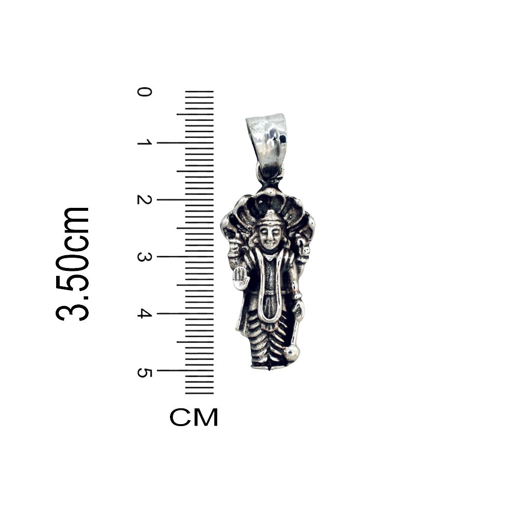 Azita 925 Sterling Silver God Vishnu Pendant for Men and Women | Small | Without Chain | with Certificate of Authenticity and BIS Hallmark.