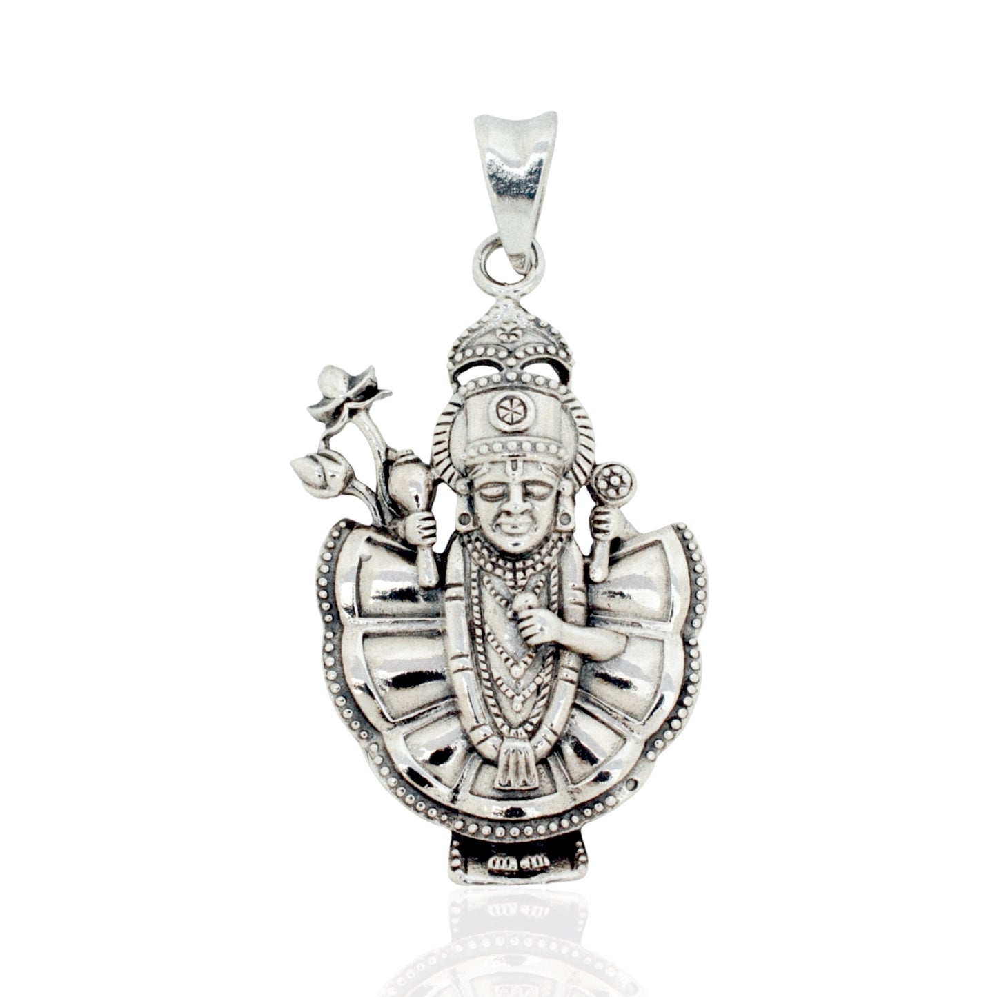 Azita 925 Sterling Silver God Kirshna Pendant for Men and Women | Shreenath Ji Big | Without Chain | with Certificate of Authenticity and BIS Hallmark.