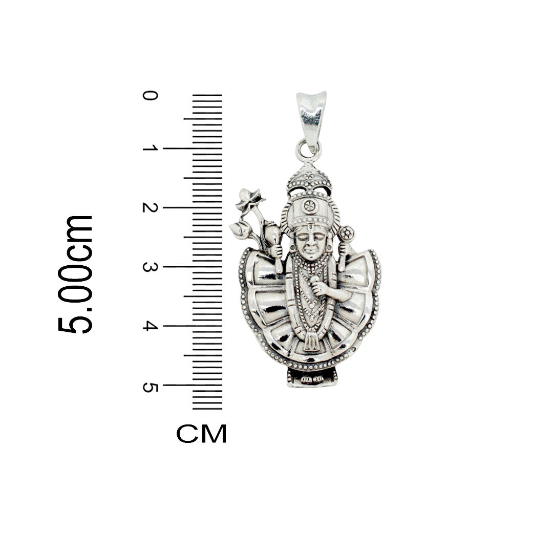 Azita 925 Sterling Silver God Kirshna Pendant for Men and Women | Shreenath Ji Big | Without Chain | with Certificate of Authenticity and BIS Hallmark.