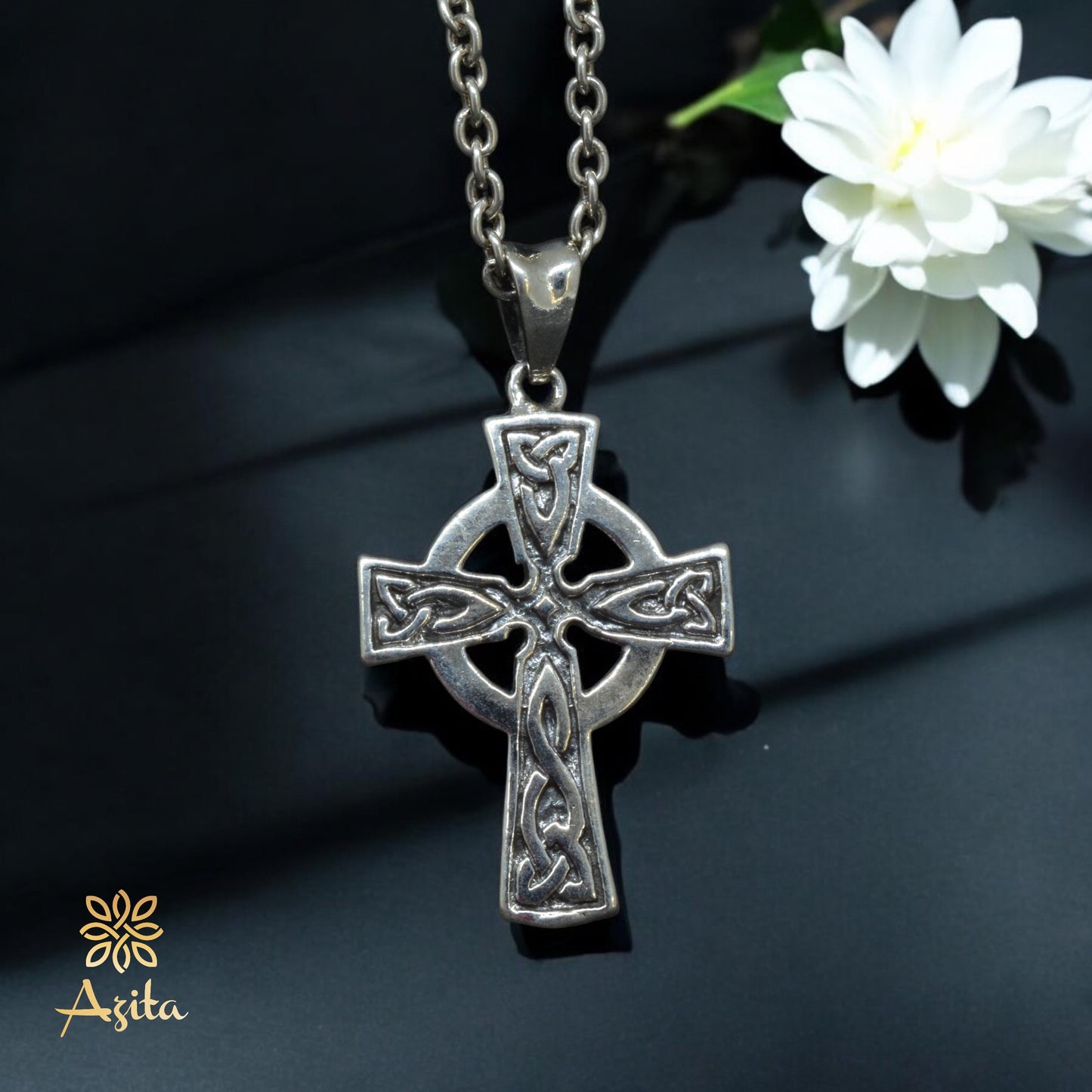 Azita 925 Sterling Silver Christian Cross Pendant for Men and Women | Cross Pendant-1 | Without Chain | with Certificate of Authenticity and BIS Hallmark.