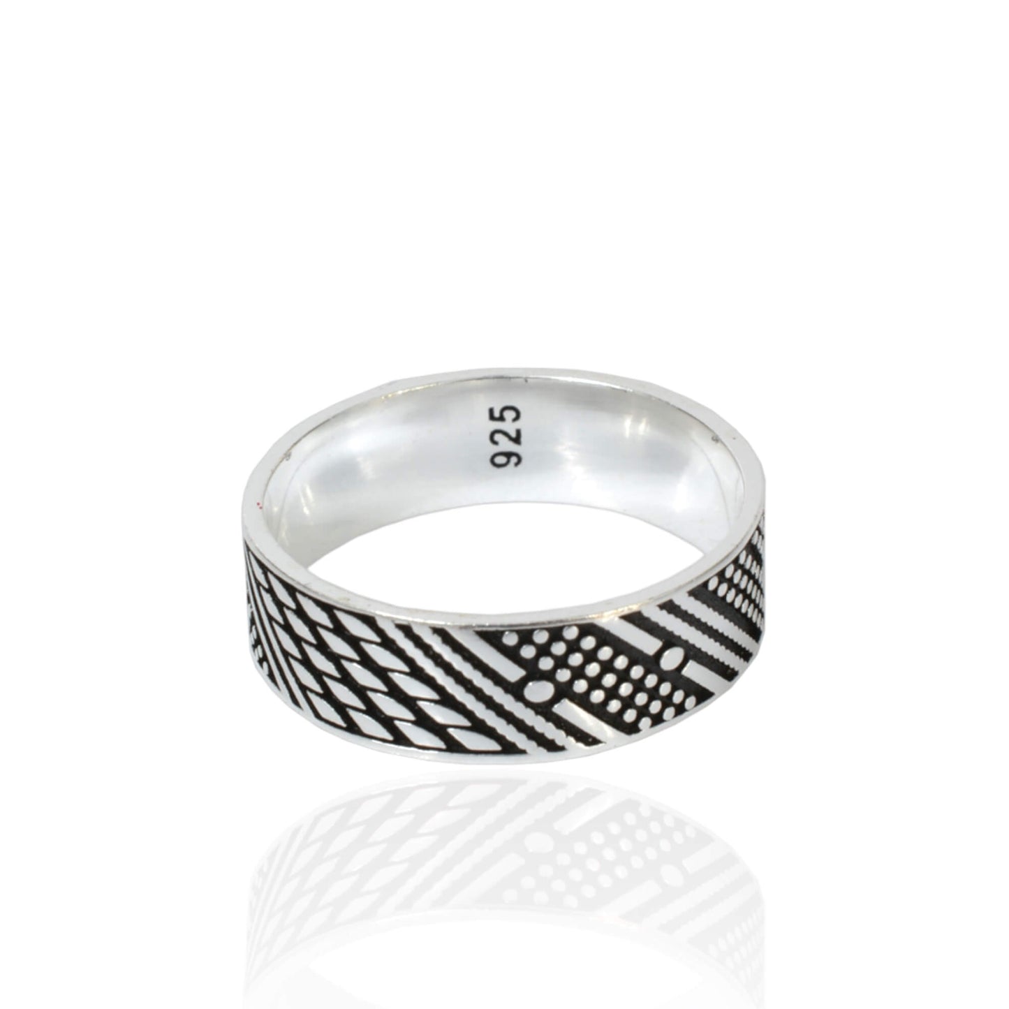 Azita 925 Sterling Silver Turkish Band Ring for Men and Boys|Turkish Band 2| with Certificate of Authenticity and BIS Hallmark.