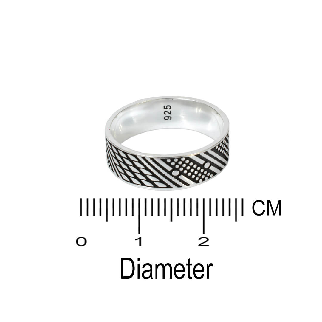 Azita 925 Sterling Silver Turkish Band Ring for Men and Boys|Turkish Band 2| with Certificate of Authenticity and BIS Hallmark.