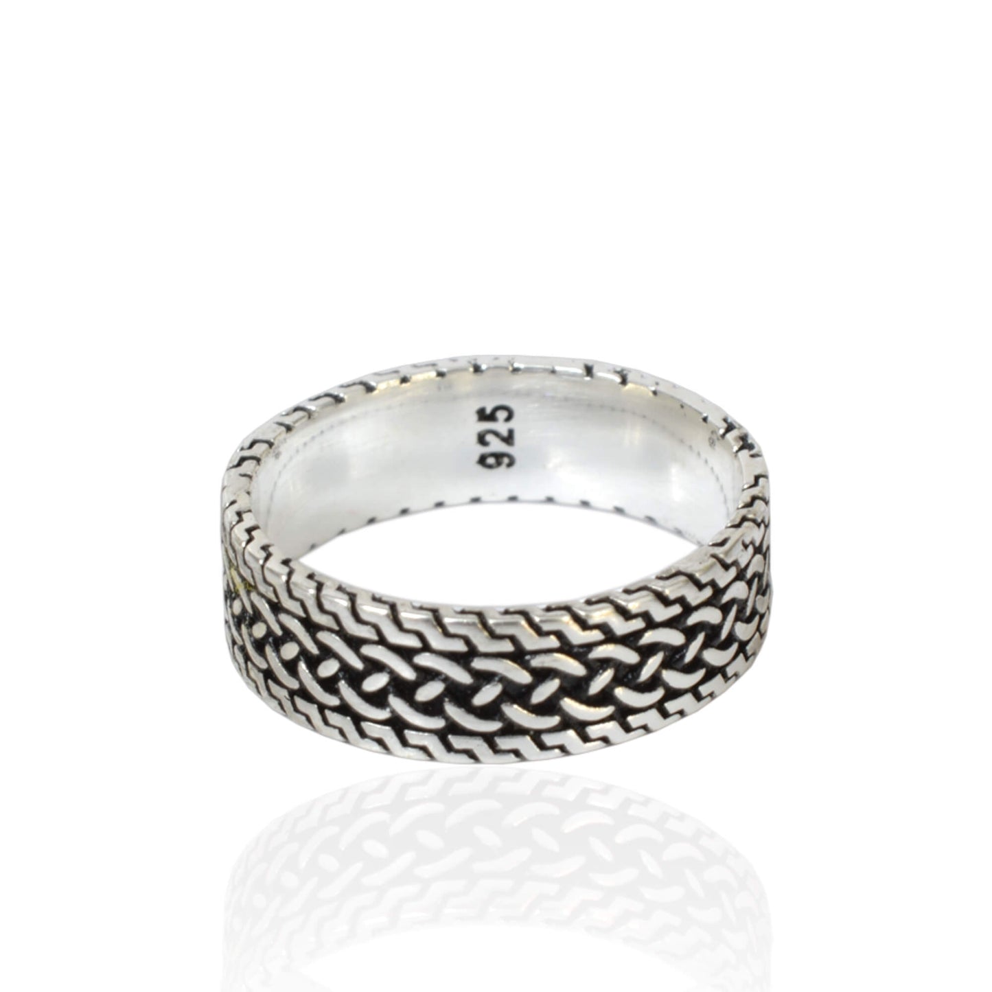 Azita 925 Sterling Silver Turkish Band Ring for Men and Boys|Turkish Band 3| with Certificate of Authenticity and BIS Hallmark.
