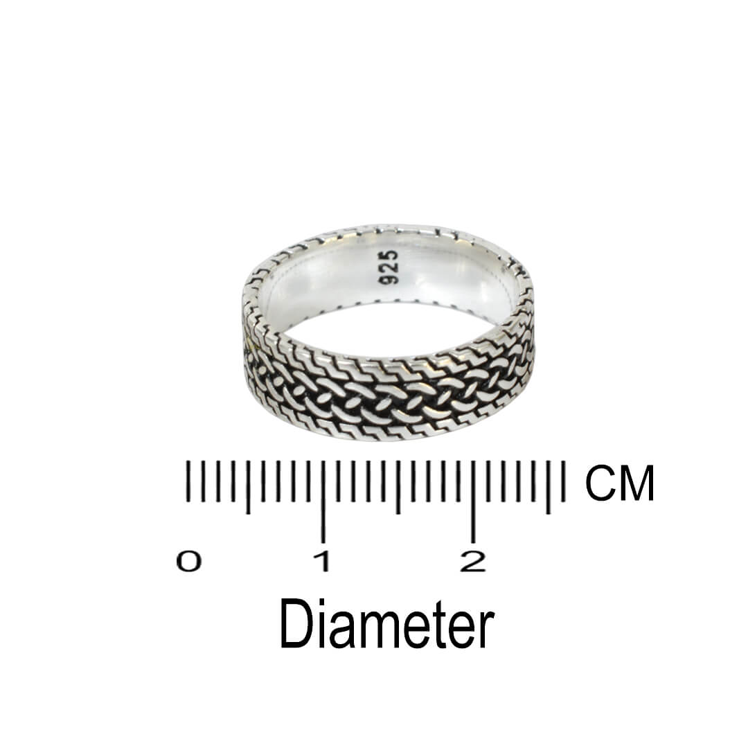 Azita 925 Sterling Silver Turkish Band Ring for Men and Boys|Turkish Band 3| with Certificate of Authenticity and BIS Hallmark.