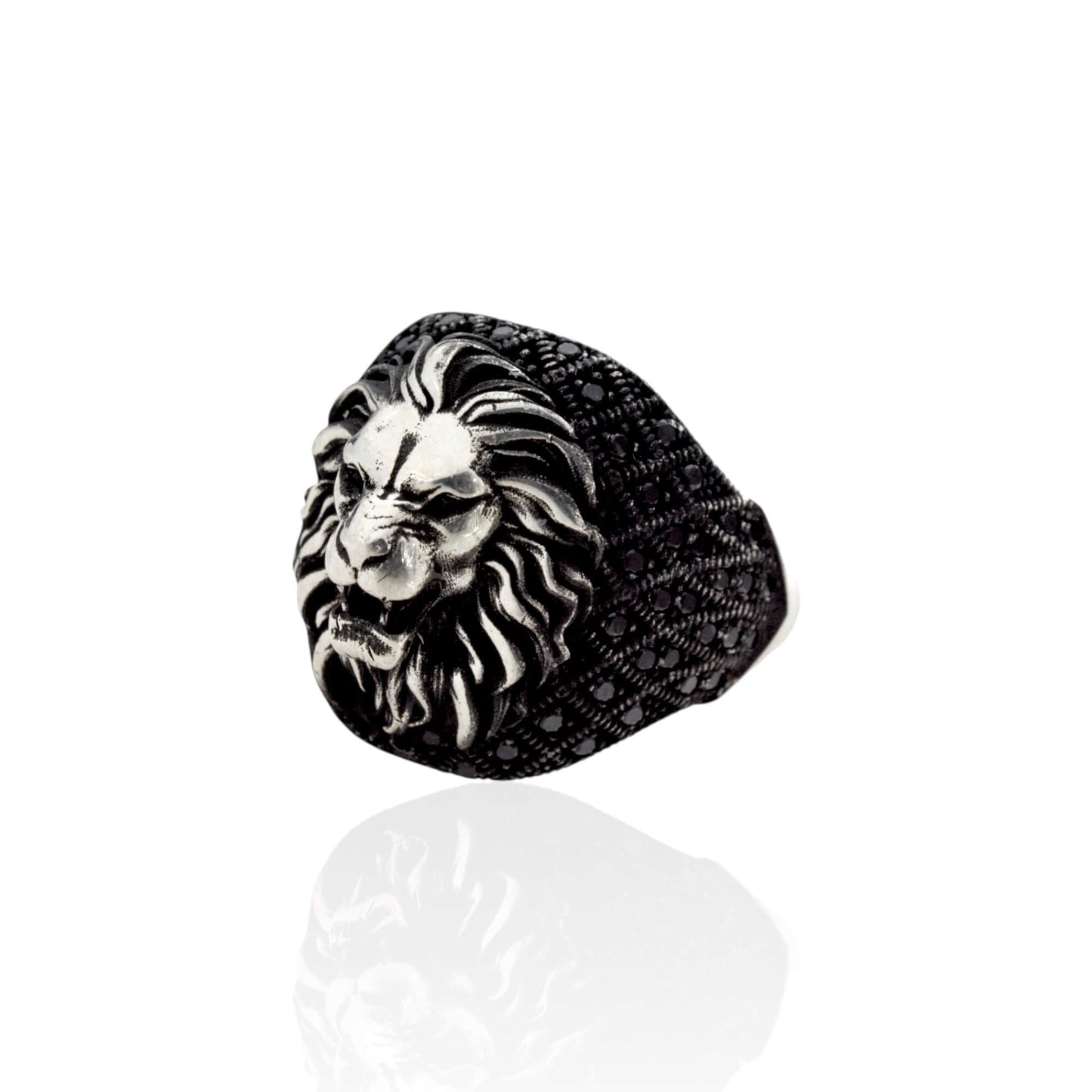 Azita 925 Sterling Silver Lion Turkish Ring for Men and Boys with Certificate of Authenticity and BIS Hallmark.