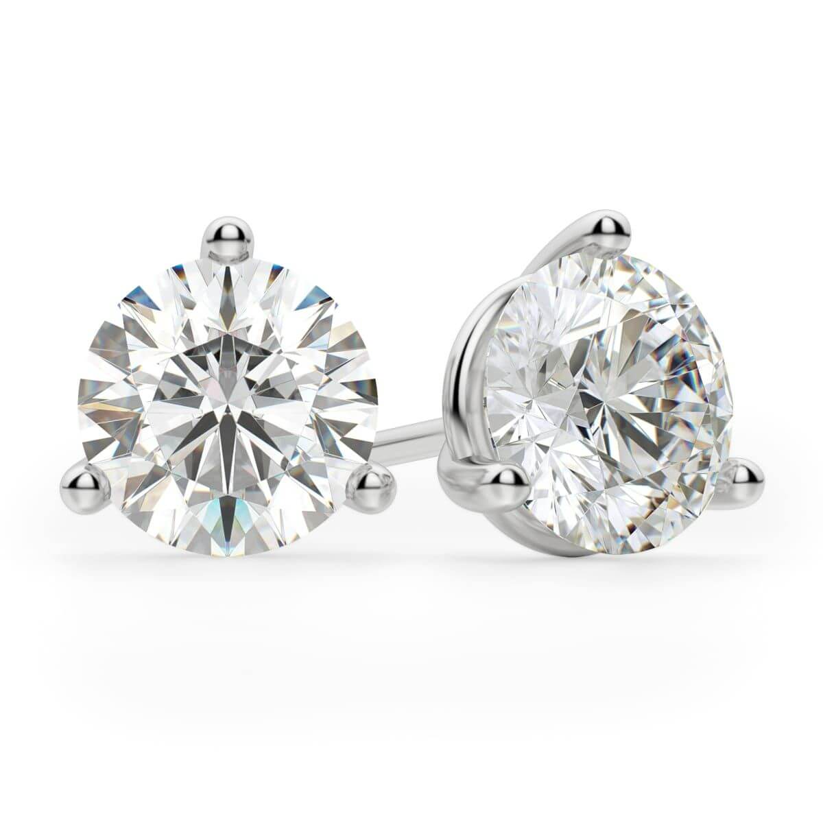 Azita 925 Sterling Silver Round Shape CZ Studs for Men and Boys with Certificate of Authenticity and 925 Stamp