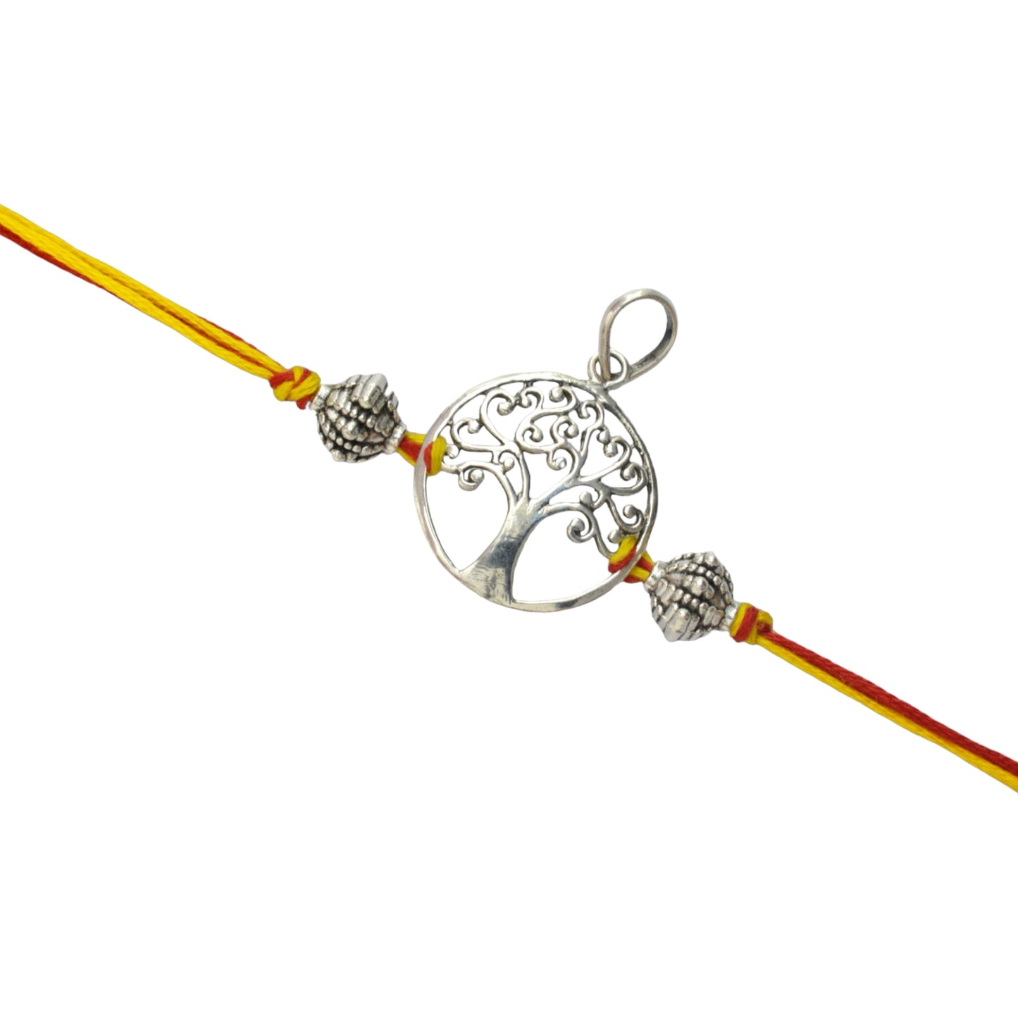Azita 925 Sterling Silver 2-in-1 Rakhi for Men and Women| Tree of Life | With Certificate of Authenticity and BIS Hallmark.
