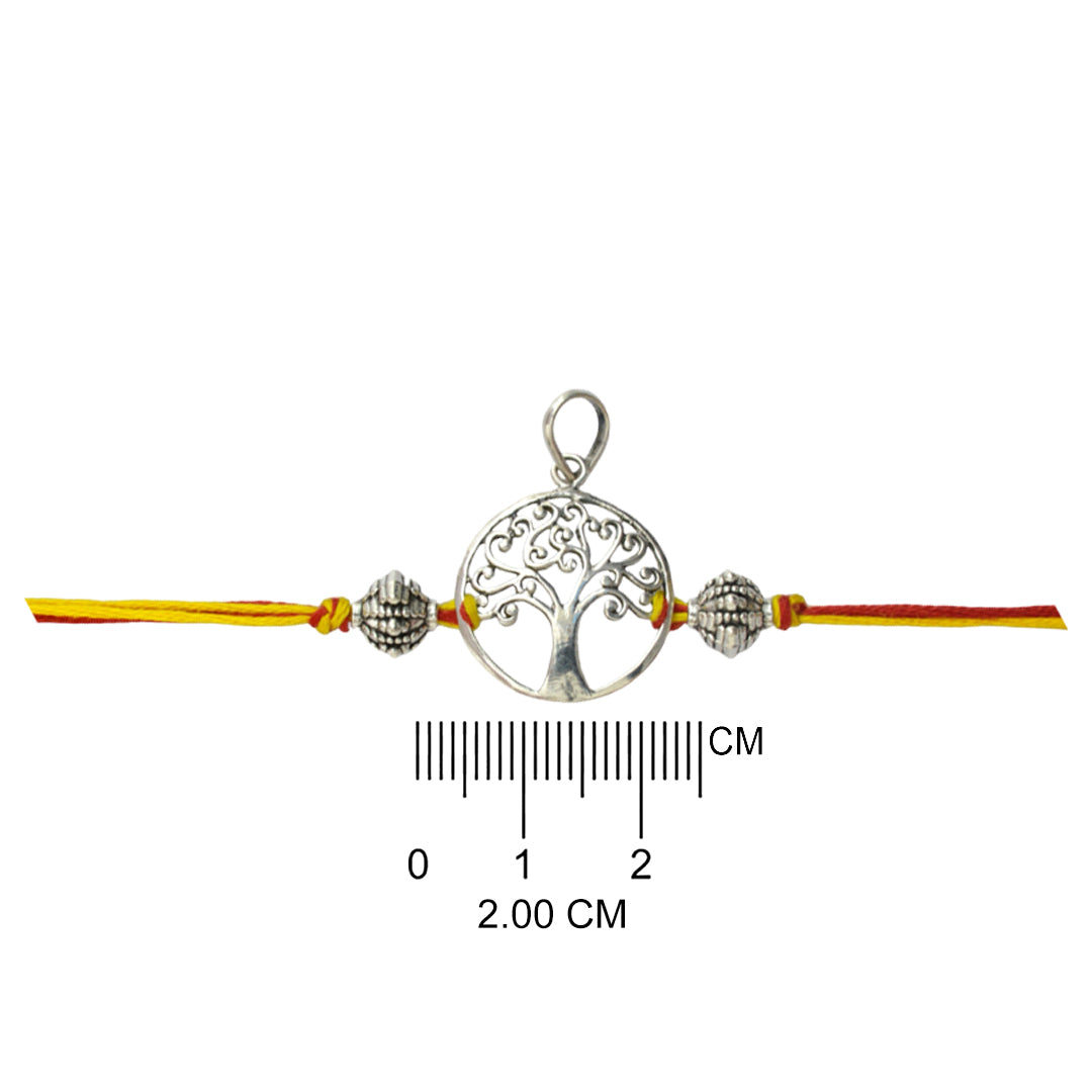 Azita 925 Sterling Silver 2-in-1 Rakhi for Men and Women| Tree of Life | With Certificate of Authenticity and BIS Hallmark.