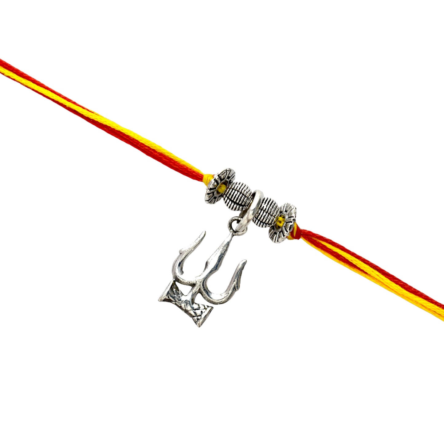 Azita 925 Sterling Silver 2-in-1 Rakhi for Men and Women| Shiv Trishul| With Certificate of Authenticity and BIS Hallmark.