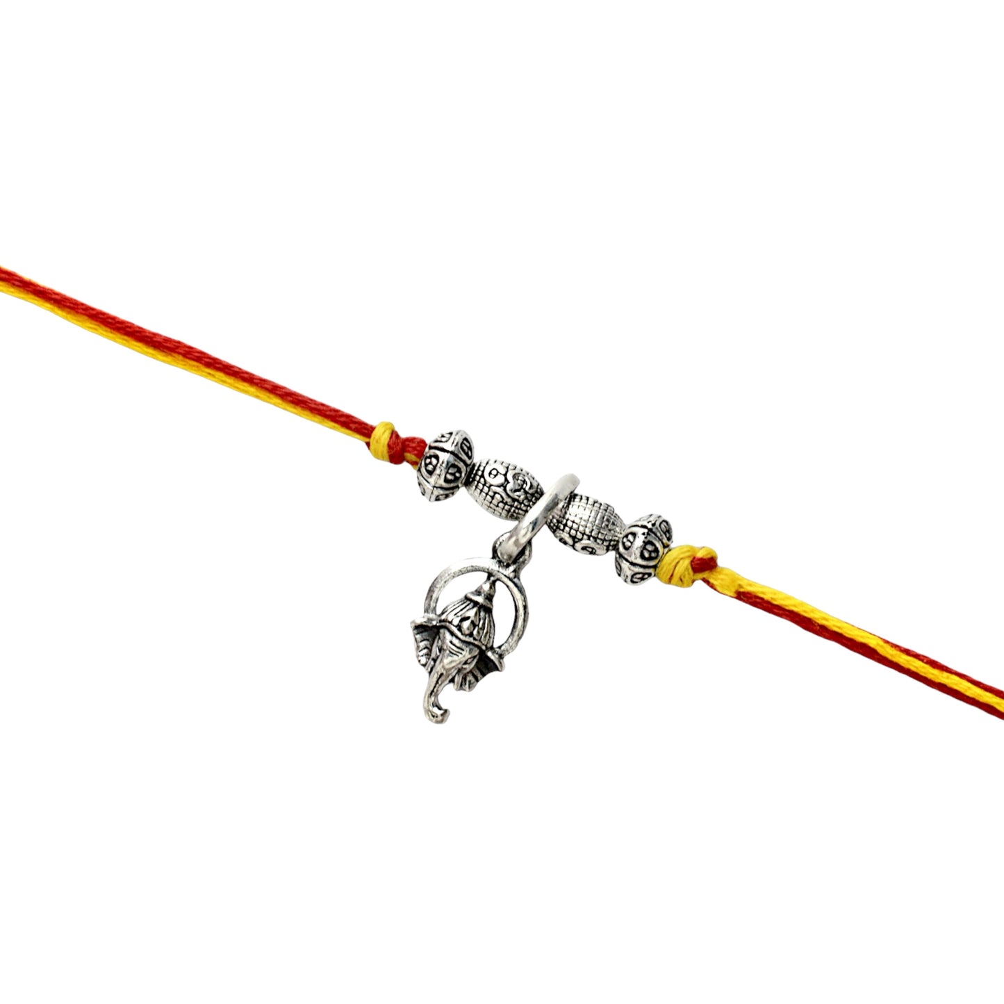 Azita 925 Sterling Silver 2-in-1 Rakhi for Men and Women| Ganesh | With Certificate of Authenticity and BIS Hallmark.