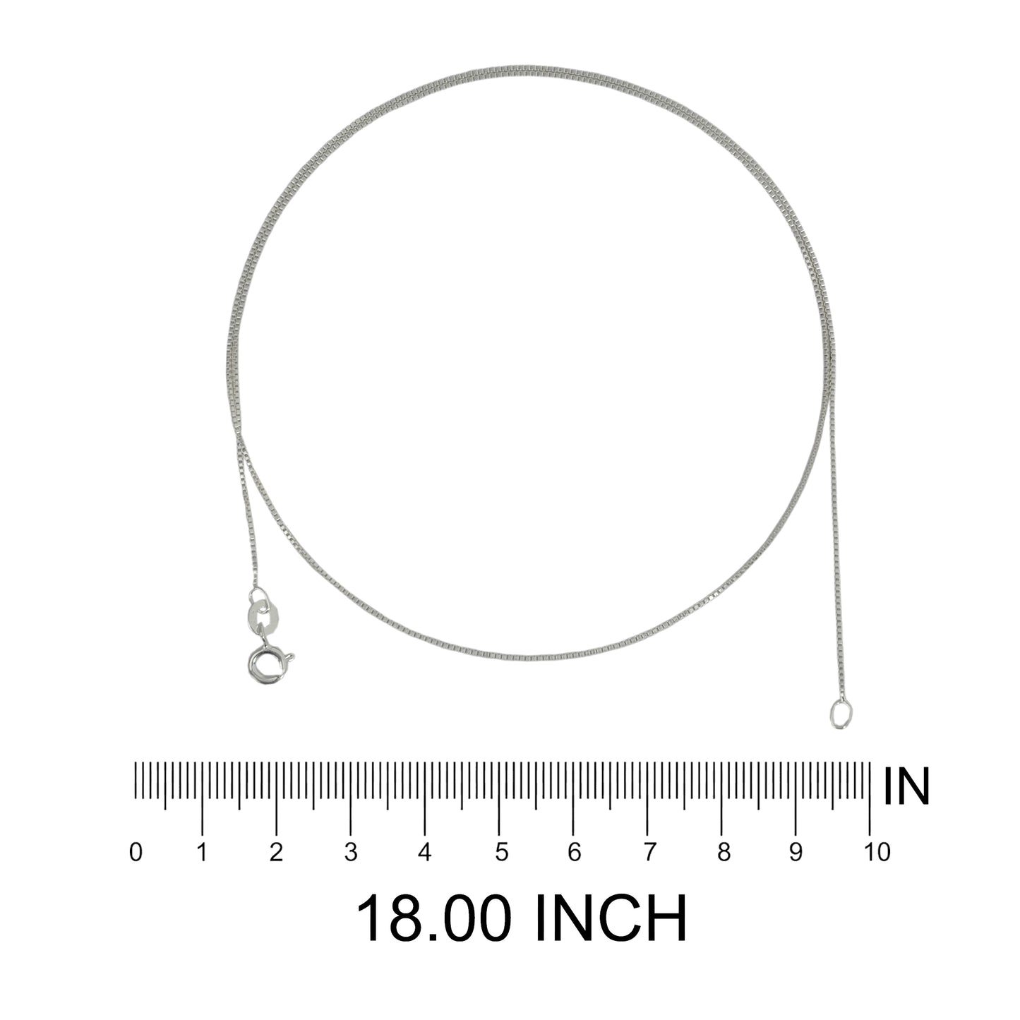 Azita 925 Sterling Silver Box chain Necklace for Men and Women with Certificate of Authenticity and 925 Stamp.| 18 Inch Length and 0.75 Width|