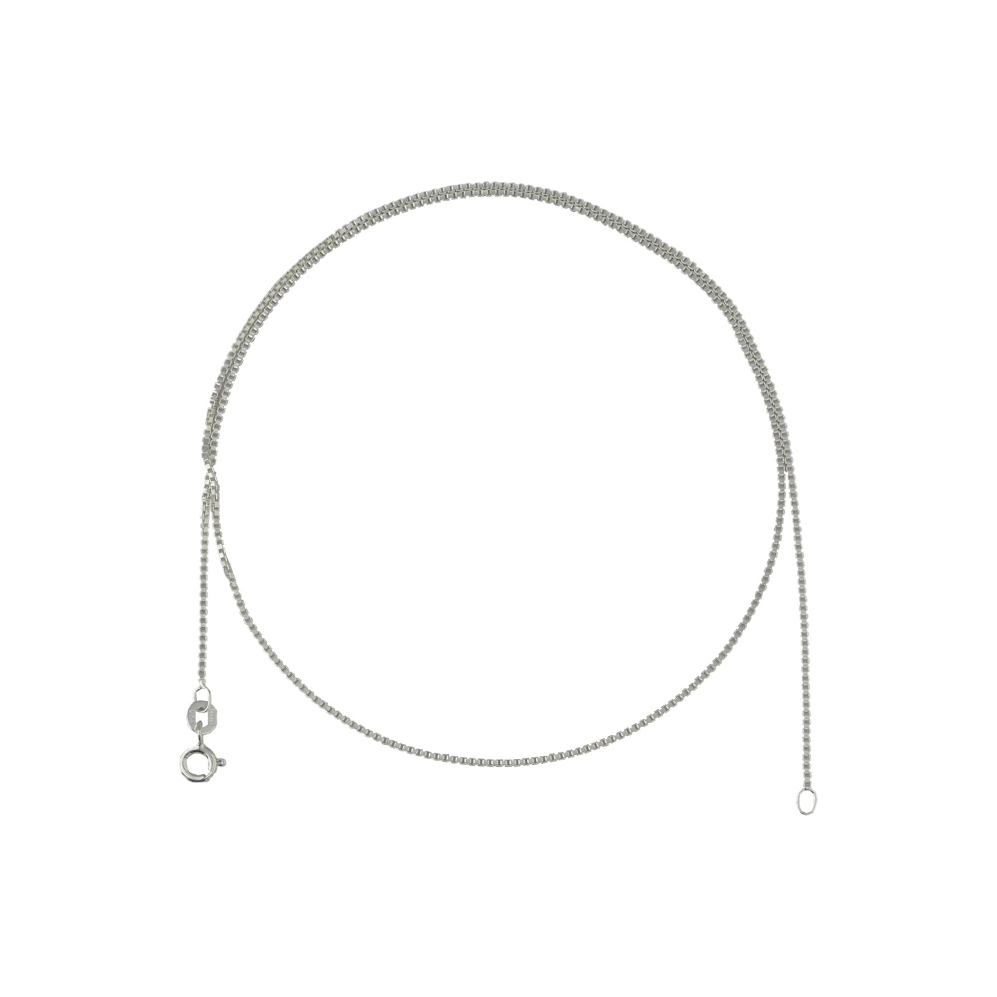 Azita 925 Sterling Silver Box Chain Necklace for Men and Women with Certificate of Authenticity and 925 Stamp.| 18 Inch Length and 1 mm width|