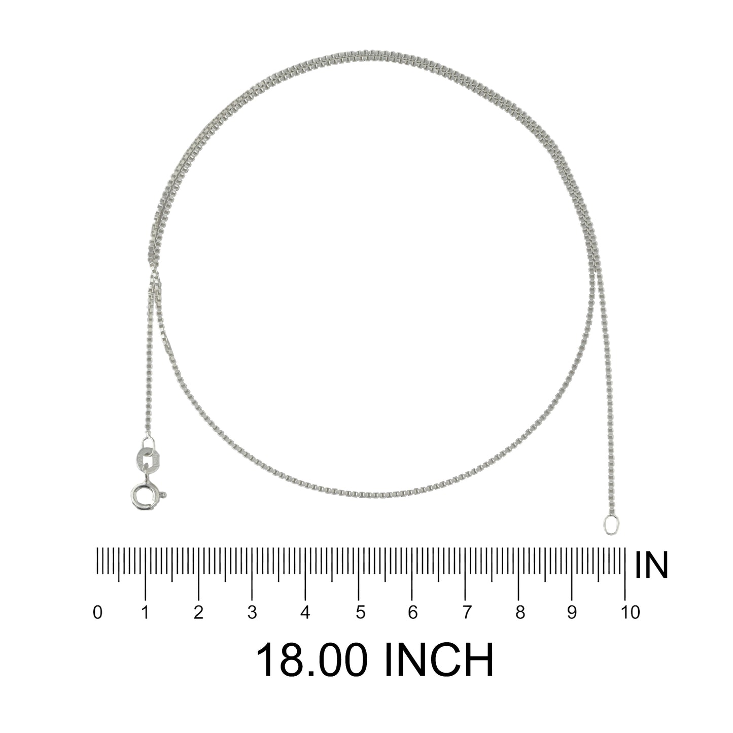 Azita 925 Sterling Silver Box Chain Necklace for Men and Women with Certificate of Authenticity and 925 Stamp.| 18 Inch Length and 1 mm width|