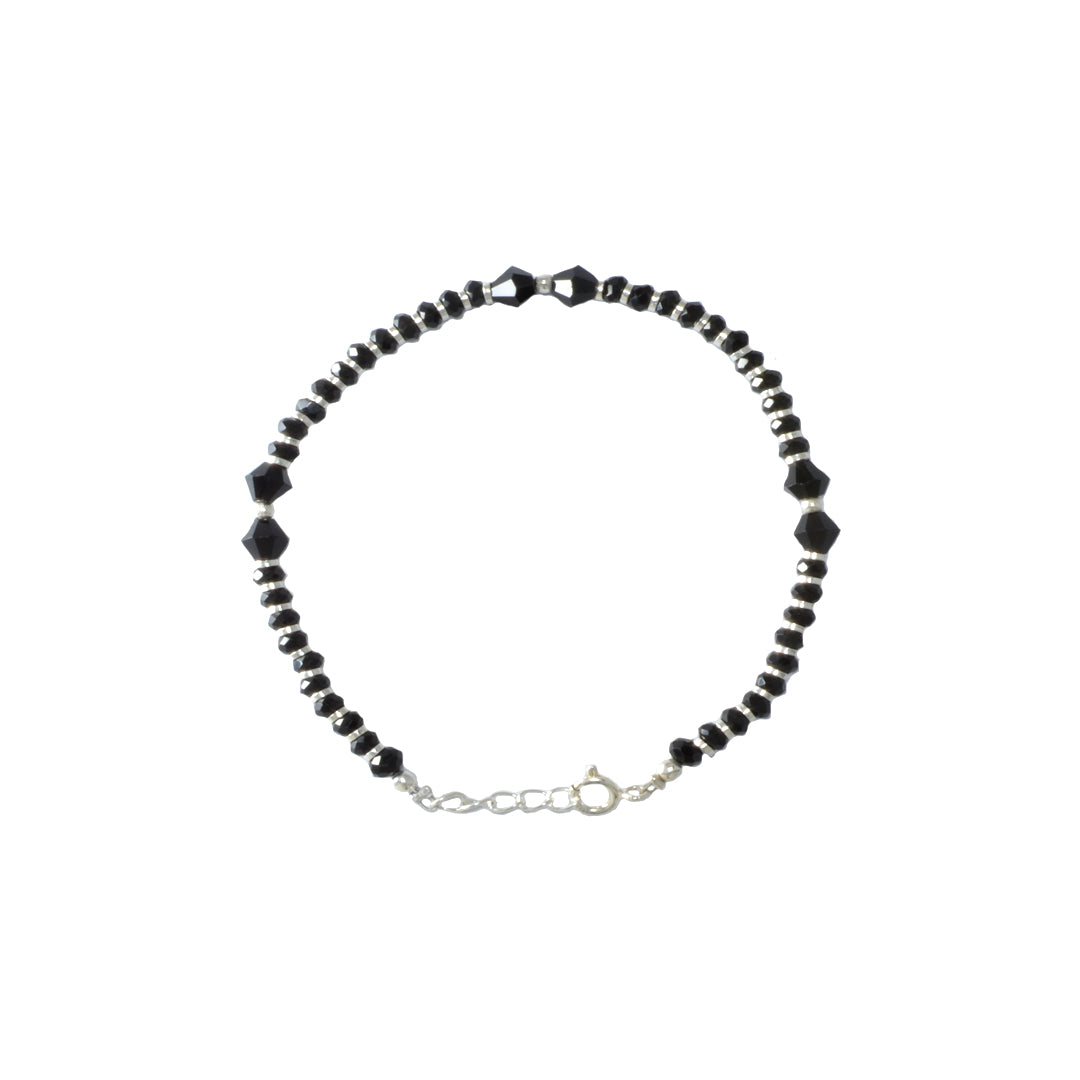 Azita 925 Sterling Silver 6 elongated Black Beads Nazaria Bracelets for Women and Girls with Certificate Of Authenticity and 925 Stamp