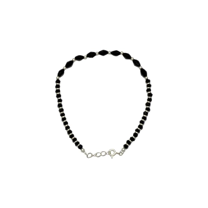 Azita 925 Sterling Silver 9 elongated Black Beads Nazaria Bracelet for Women and Girls with Certificate Of Authenticity and 925 Stamp