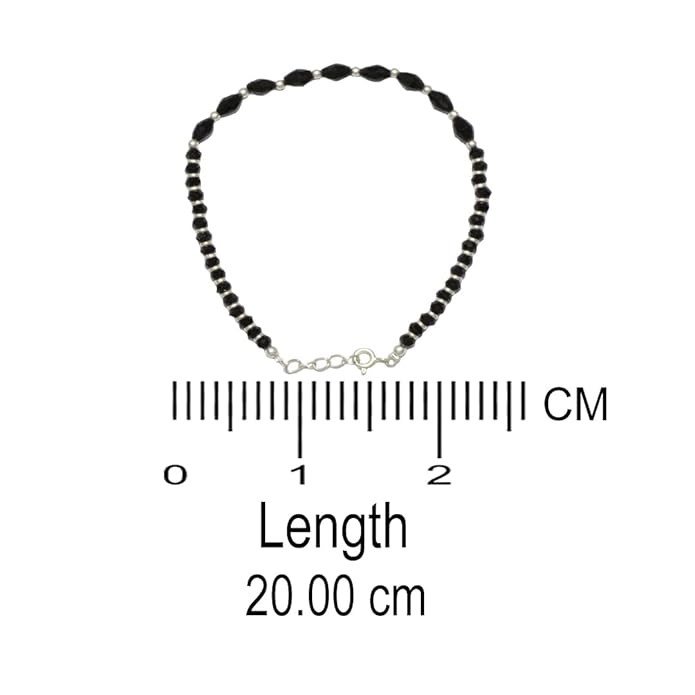 Azita 925 Sterling Silver 9 elongated Black Beads Nazaria Bracelet for Women and Girls with Certificate Of Authenticity and 925 Stamp