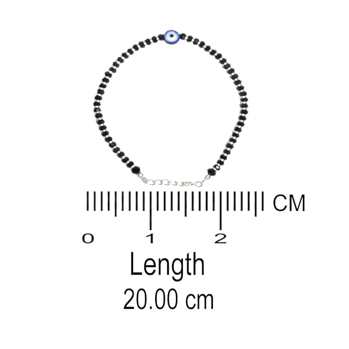 Azita 925 Sterling Silver Single Evil Eye Nazaria Bracelet for Women and Girls with Certificate Of Authenticity and 925 Stamp