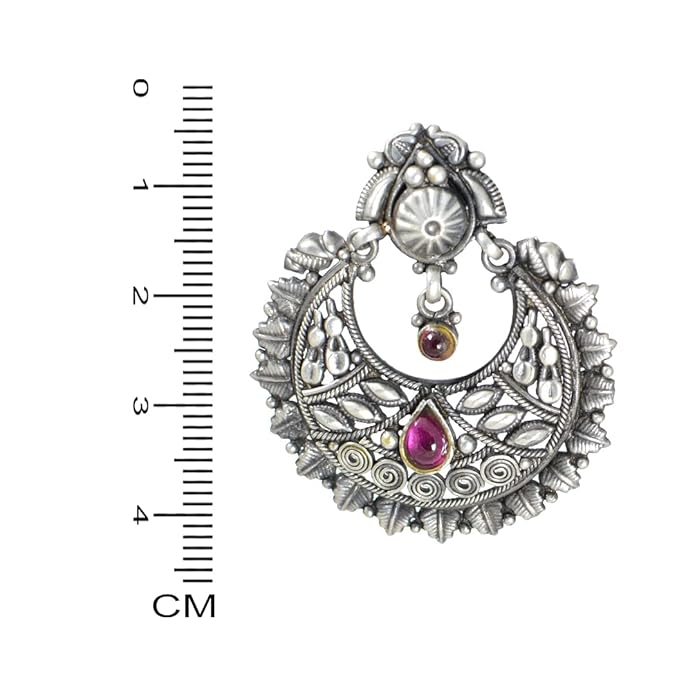 Azita 925 Sterling Silver single centered pink stone Earring for Women with Certificate of Authenticity and 925 Hallmark.