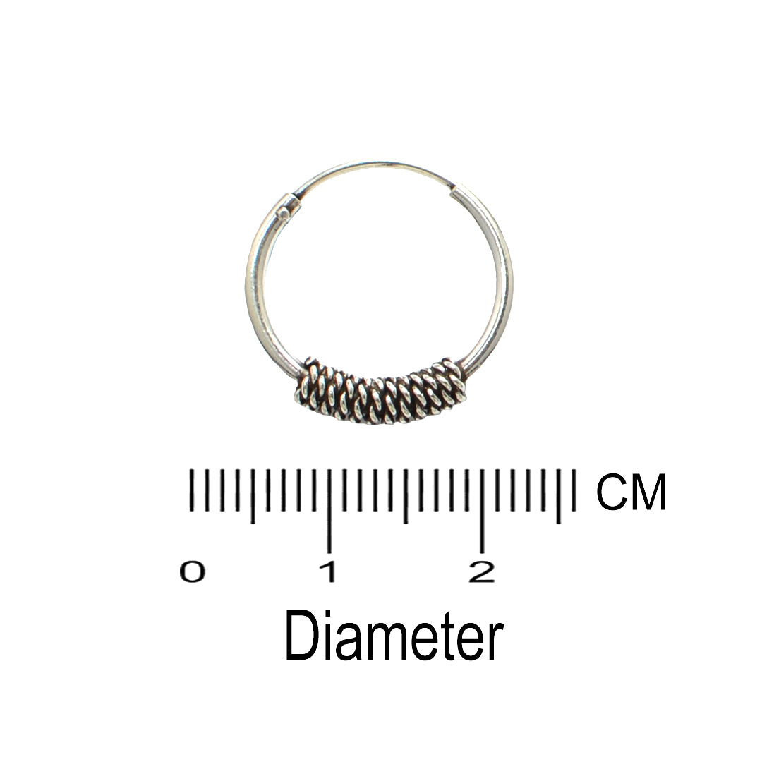 Azita 925 Sterling Silver Oxidised Hoop Earrings for Women and Girls with Certificate of Authenticity and 925 Stamp |Spiral Bali|