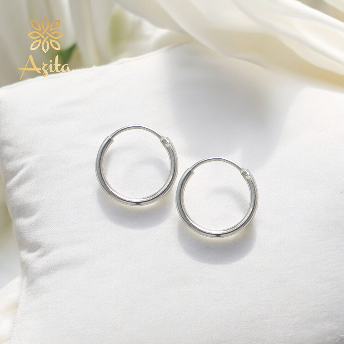 Azita 925 Sterling Silver Hoop Earrings for Women and Girls with Certificate of Authenticity and 925 Stamp |Small Size Bali|
