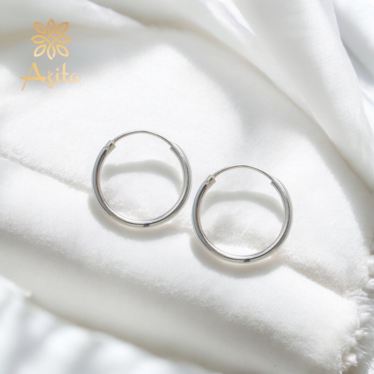 Azita 925 Sterling Silver Hoop Earrings for Women and Girls with Certificate of Authenticity and 925 Stamp |Medium Size Bali|